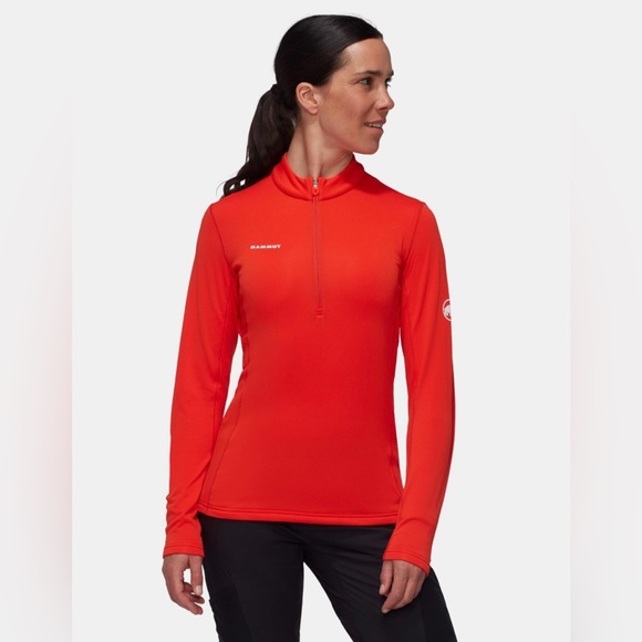 Mammut Aenergy Polartec Baselayer Half Zip Long Sleeve Size XL Red and Purple - Picture 1 of 11